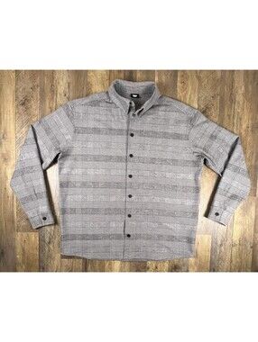 PXG Parsons Xtreme Golf Heavy Flannel Snap Over Shirt Jacket Gray Plaid Large